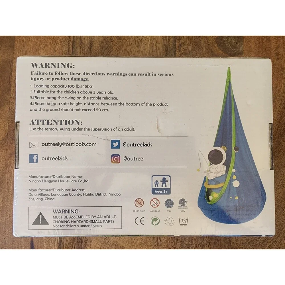 OUTREE Kids Sensory Pod Swing |Child Hammock Chair | Blue & Green